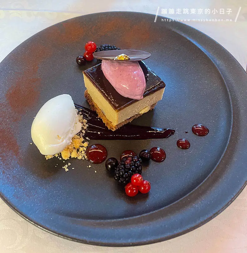 東京銀座美食 - 資生堂Parlour沙龍咖啡廳 - 茨城縣笠間市和栗與黑醋栗慕斯搭配牛奶冰淇淋