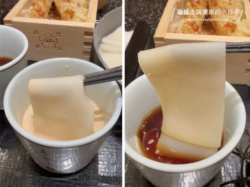 羽田機場第 3 航廈美食 : 五代目花山烏龍麵 - 冷麵可以搭配醬油和胡麻兩種沾醬